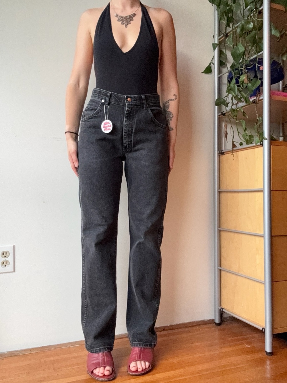 Wrangler black straight leg jeans